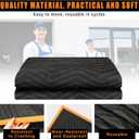 Aliceset 2 Pcs 60'' x 120'' Extra Large Moving Blankets, Black Quilted