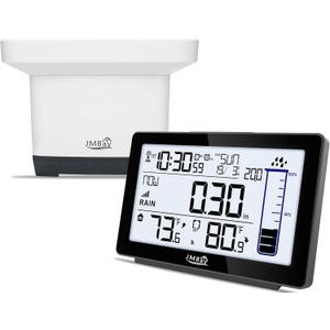Wireless Rain Gauge Outdoor with Thermometer, High Accurate Digital Rain Gauges Outdoors Best Rated, Electronic Self-Emptying Remote Rain Collector, Freeze Proof Automatic Rain Measure Gauge for Yard