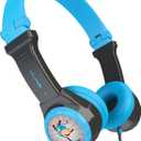 JLab JBuddies Folding Kids Wired Headphones, Toddler Headphones, Noise Isolation, Kids Safe, Volume Limiting Headphones, Headphones for Children, Gray/Blue
