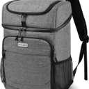 BAGLHER Lightweight Insulated Cooler Backpack - 30 Cans, Leak-Proof for Lunch, Picnic, Hiking, Camping Trips (grey-titan)
