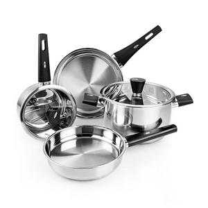Meythway Stainless Steel Pots and Pans Set Non Toxic, 6PCs Kitchen Cookware Sets with Stay-Cool Handles, Dishwasher Safe&Compatible with All Stovetops(Gas,Electric&Induction), Missing Lid To Small Pan