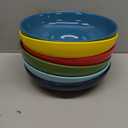 Sweese Pasta Bowls, 30 Ounce Salad Serving Bowls Set of 6, 8.4 Inch Porcelain Plates for Serving Dinner, Salad - Microwave Dishwasher Safe, Hot Assorted Colors