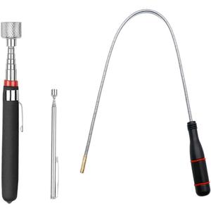 3 Pack Telescoping Magnet Pick-up Tool Set - Retrieving Telescoping Magnet Pickup ToolsExtendable Magnetic Pick Up ToolsBendable Spring Magnet Stick