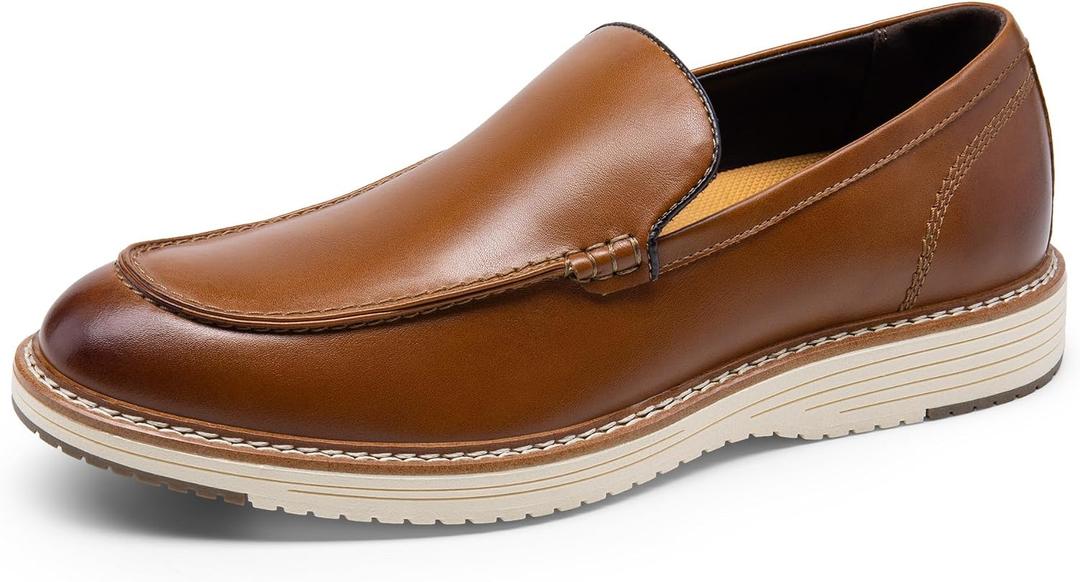 Bruno Marc Men's Dress Slip-on Classic Loafers Formal Shoes, Size 7, Brown