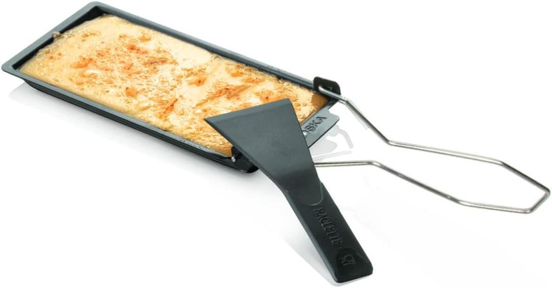 Boska Stainless Steel Cheese Barbeclette - Raclette Cheese Pan with Spatula - For Cooking, Baking, Grilling - Wedding Registry Items Small Kitchen Appliances for up to 4 Persons