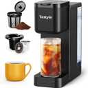 Single Serve Hot & Iced Coffee Maker with Strong Brew, 40oz Removable Reservoir, 6 Brew Sizes, Compatible with K Cup and Grounds, Compact for Home, Office, RV and Dorm, Black (2.0 Version)