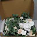 Ling's moment 2PCS Artificial Floral Swags Arch Flowers Wedding Centerpieces Flower Rose Garland Mantel Greenery Arrangements for Sweetheart Welcome Signs Decor Wall Window Home Decor White & Sage, Wht-white & Sage