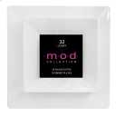 Mod Square Combo Plates, White, 6.5" & 9.5", Case of 128 (4 packs x 32)