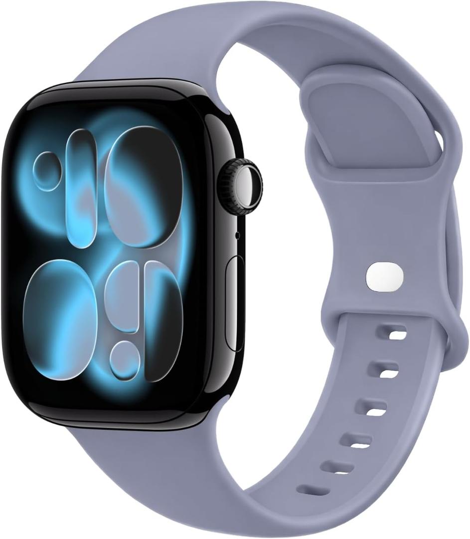 4 x STG Sport Silicone Bands Compatible with Apple Watch Band Ultra 3/2/1 49mm, Series 11/10 46/42mm, 9/8/7 45/41mm, SE 6/5/4 44/40mm, 3/2/1 42/38mm S/M M/L for Women Men