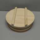 Kichgather Wooden Sushi Rice Bowl with Lid Hangiri Sushi Oke Sushi Rice Mixing Tub (10.6  with lid)