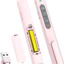 QUI Presentation Clicker for PowerPoint, RF 2.4GHz USB C Wireless Presenter Remote with Volume Control, PowerPoint Clicker Slide Advancer for Mac, Windows, Laptop, Keynote (Pink)
