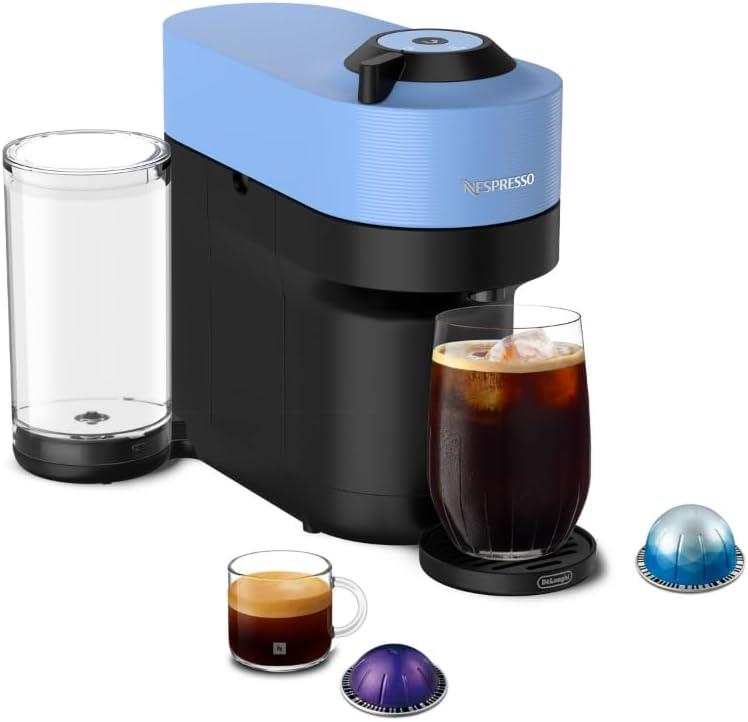 Nespresso Vertuo Pop+ Coffee and Espresso Machine by De'Longhi, Liquorice, Pacific Blue
