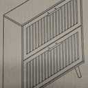 Shoe Cabinet, Shoe Storage Cabinet with Louvered 2 Flip Drawers, Narrow Shoe Cabinet Storage for Entryway, Freestanding Shoe Organizer Cabinet with Golden Handles, Slim Shoe Rack Cabinet (Walnut)