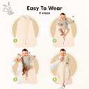 2-Pack Baby Sleep Sacks, Zipper Wearable Blanket - 0.5TOG Organic Cotton,Lightweight,Soft Cozy Toddler Sleeping Sack 6-12 months,Easy to Wear Large Newborn Transition Swaddles Sleepsacks(Ecru, M)