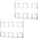 Eersida 2 Pack Acrylic Brochure Pamphlet Holder Wall Mount Clear Brochure Display Holder Plastic Trifold Flyer Rack Literature Storage Rack for Offices Waiting Room (10 Pockets, 15 x 21 Inch)