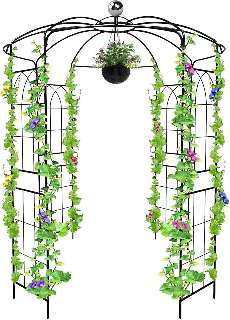 Kalolary Pergola Plant Climbing Trellis Heavy Duty Wedding Arbor Metal Gazebo Garden Arch for Outdoor Arbor Climbing Plants Backyard Patio Wedding Ceremony