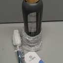 PROBTTL 32 Oz Borosilicate Glass Water Bottle with Time Marker Reminder Quotes, 1 Liter Leak Proof Reusable BPA Free Motivational Water Bottles with Silicone Sleeve and Bamboo Lid (Grey)