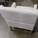 COLAMY Modern Wingback Living Room Chair, Upholstered Fabric Accent Armchair, Single Sofa Chair with Lounge Seat and Wood Legs for Office/Bedroom/Reading Spaces, Beige (Set of 1)