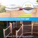 VOLISUN 4x4 Solar Cap Light 8pack, Solar Fence - Post Lights Outdoor Waterproof for Wood/Vinyl, White Deck Cap Light Solar Powered with Warm White for Garden/Patio/Porch