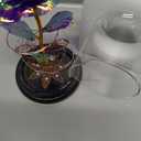 Valentines Day Rose Gifts for Her Women Birthday Gift Galaxy Glass Rose Forever Eternal Crystal Flowers Roses in Glass Dome with Butterfly Valentine Gifts for Women Daughter Mom Wife Girlfriend Purple