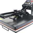 RoyalPress 15" x 15" Color LED Industrial-Quality Digital Sublimation Heat Transfer Machine T-Shirt Heat Press Machine, 15" x 15", Black