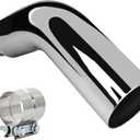 Universal 4" to 7" Exhaust Elbow Pipe with Steel Clamp - Silver Chrome or Black Painted for Car, Truck & Diesel (Argent)