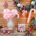 Vercraft 8 Pcs Assorted 16'' Giant Candy Cane Ornaments Pastel Pink and White Large Lollipop Decoration 4 Mixed Sizes Lollipop Christmas Decoration Candy Cane Ornaments for Christmas Tree Home Decor
