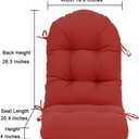 QILLOWAY Outdoor High Back Chair Cushion for Adirondack, All Weather Rocking Chair Cushions Thick Padded Replacement for Patio Furniture Set of 2,Red, 48in x 20in