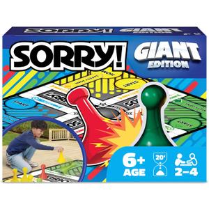 Giant SORRY! Classic Family Board Game Indoor Outdoor Retro Party Activity Summer Toy with Oversized Gameboard, for Adults and Kids Ages 6 and up