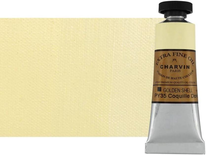 Charvin Extra Fine Oil Paint, Golden Shell 20 ml - Triple-Milled, Rich Texture, Poppy Oil-Based, Light-Fast, Handmade, Archival Quality (0.68 Fl Oz (Pack of 1))