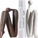Decorative Bookends for Heavy Books, Thinker Statue Book Holders for Shelves & Office Desk, Abstract Decor Aesthetic Book Ends Stoppers, Modern Bookshelf Decoration