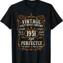 Vintage 1951 74th Birthday Gifts 74 Year Old For Men Women T-Shirt (Small, Black)