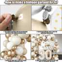 30th Birthday Decorations for Women Her White Sand Beige Gold Balloons Garland Arch Kit Cream Number Foil Balloon Happy Birthday Banner Boho Nude Metallic Champagne Gold Party Decor for 30 Years Old