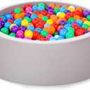 Wilwolfer Foam Ball Pit for Toddlers, Large Baby Ball Pit for Babies with Soft Memory Sponge, Indoor Outdoor Baby Playpen, Kids Play Ball Pool, Gift Toys for Infants Boys and Girls (Gray, NO Balls)