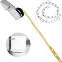 2 x Toilet Handle Replacement Kit, 702 Universal Toilet Flush Handle, Zinc Alloy Toilet Tank Trip Lever with H2 Brass Arm Front-Mount Compatible with American Standard, Mansfield Toilet, Silver