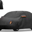 X AUTOHAUX Car Cover for Tesla Model Y 2020-2025 210D-PU Outdoor Full Car Cover All Weather with Door Zipper for Waterproof Windproof Sun Rain Snow Protection