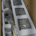 Gold Bathroom Light Fixtures, 4-Lights Crystal Bathroom Vanity Light Over Mirror Modern Gold Crystal Wall Light (Gold-Square Shade)