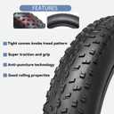Hycline Fat Bike Replacement Tire: 20x4.0/26x4.0 Inch High-Performance Wear-Resistant Folding MTB Bicycle Tires, All-Terrain High-Density for Street or Trail Riding