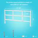 Fixed Window Safety Guard 14x 38 Adjustable Width Prevents Accidental Falls, Non-Egress, Tamper Resistant Screws Included, White, Single Pack