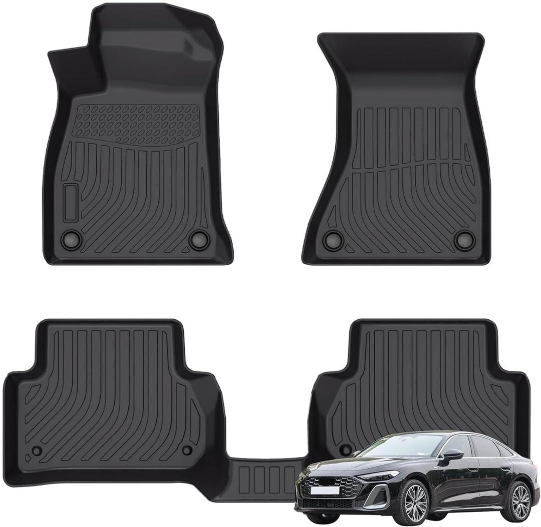 Priprilod Floor Mats Fit for Audi A5/S5 Sedan or Sportback 2018-2025 All Weather Protector TPE Floor Liners Custom Fit Car Mats Non-Slip,Only Sedan or Sportback Models