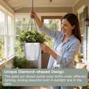 QCQHDU Hanging Planters for Indoor Plants, 2-Pack 7.2 Inch Self Watering Hanging Pots, Plastic Plant Hanger with Drainage Holes and 3 Hooks Chains for Garden Home (Clear)