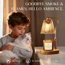 Candle Warmer Lamp with Timer Dimmable, Height Adjustable Wax Melt Warmer for Home Decor & New Home Bedroom, Vintage Candle Lamp for Scented Wax Jar Candles with 2 Bulbs,Birthday Gift for Women & Moms (Amber)