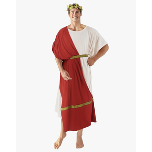 MCJC Adult Greek Toga God Costume, White Roman Deluxe Halloween Cosplay Ancient Robe