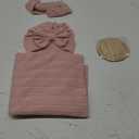 DRESHOW BQUBO Baby Swaddle Blankets for Girls, 4PCS Newborn Accessories Set with Matching Hat and Bow Headband with Card