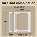 WAOWAO 40" Extra Tall Clear Acrylic Dog Gate for Baby and Kids with Double Lock, 29.5"-37.37" Width, Safety Auto Close Pet Gate for Baby and Pets, Fits Doorways, Kitchen, and Entryways, White