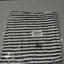 Women's Boho Blouse Black Stripe Bowknot Cutout Back Drop Shoulder Wide Bracelet Sleeve Loose Tee, M