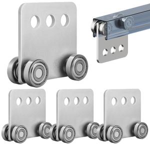 4Pcs 4 Wheel Trolley Assembly Rollers Four Bearing Trolley Assembly for 1-5/8" Wide and All 1-5/8" or Taller Strut Channel