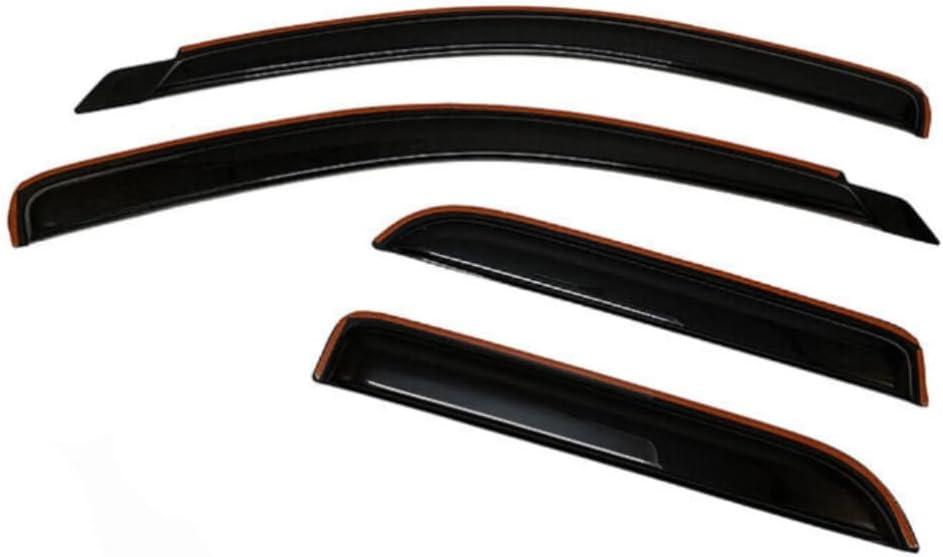 4pcs Sun Vent Wind Deflector Guard Window Visors Left Driver Side in Channel Mount Style Acrylic Dark Smoke Quad Cab for Dodge for Ram 1500 2002-2008 for Ram 2500/3500 2003-2009 4pc HR2409