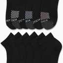 Nautica Womens Quarter Socks - 12 Pack Moisture Control Cushioned Athletic Socks for Women for Sport & Gym Wear (Size: 4-10) (Black Logo)
