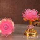 Colorful LED Lotus Buddhist Lamp, Gradient Buddha Light for Worship, Prayer and Display, Low Power Consumption, Eco - Friendly Material for Buddha Occasions, Buddhist Supplies - Pink